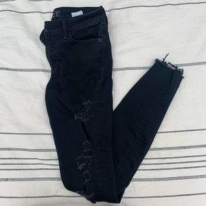 Abercrombie Black Ripped Skinny Jeans